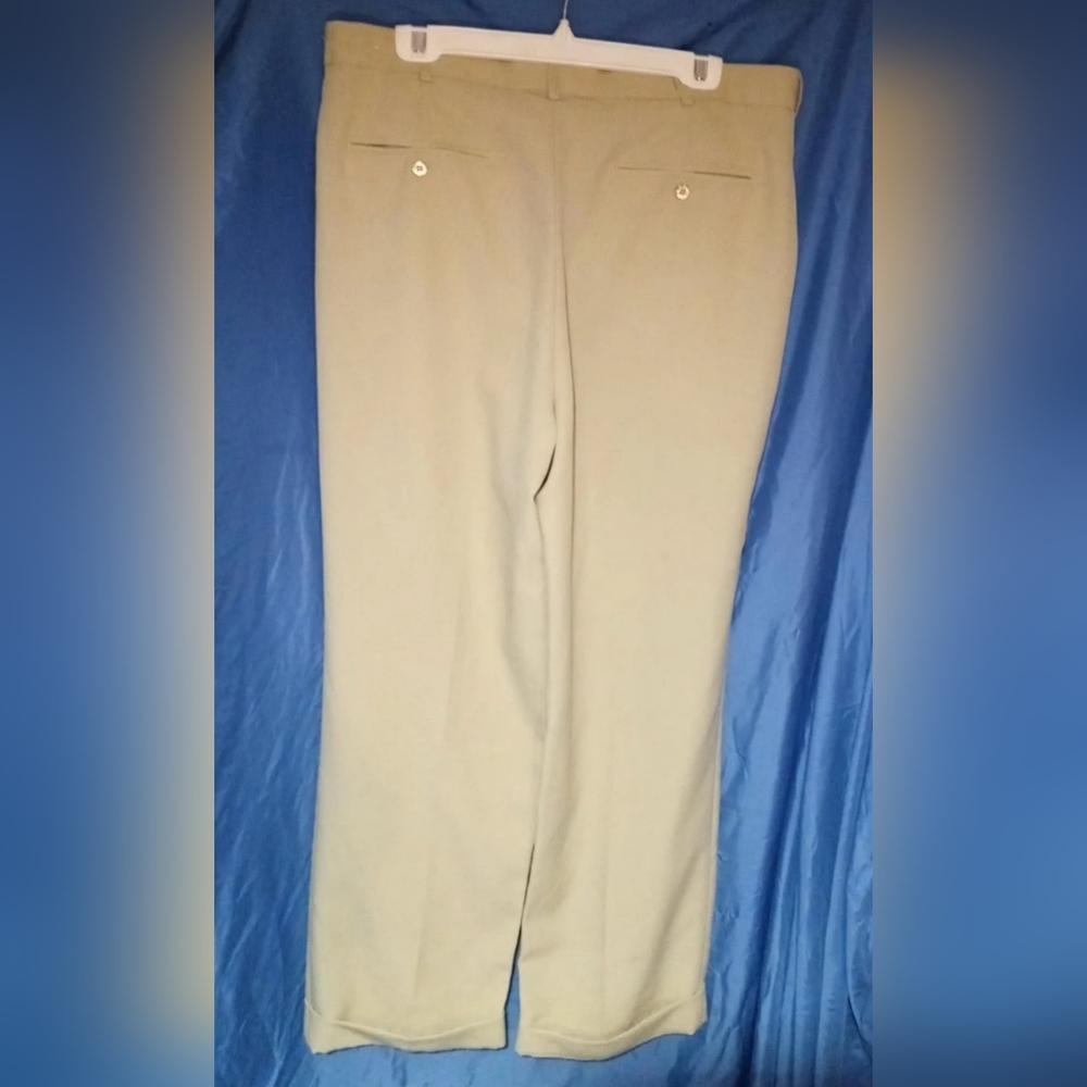 Men's Designers Tony Blake Khaki Colored Pleated Dress Slacks Size 38/34